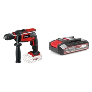 Imagem de Kit Furadeira de Impacto Tc-id 18 Li com Bateria Power-x-change 18v 2,5 Ah Li Einhell Preto