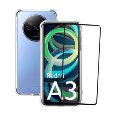 Imagem de Kit Capa Capinha case Para Redmi A3 Case Anti Impacto Transparente + Película De Vidro