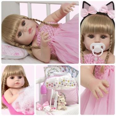 Imagem de Bebe Reborn Realista Bailarina Loira 22 Itens Envio Imediato - Cegonha