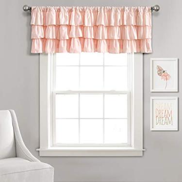 Imagem de Lush Decor Cortina simples estilo vintage chique Belle Valance, 45,7 cm x 213,3 cm, blush
