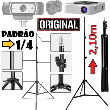 Imagem de Tripé 2,10m Suporte Reforçado Para Câmera Webcam Smartphone Projetor E