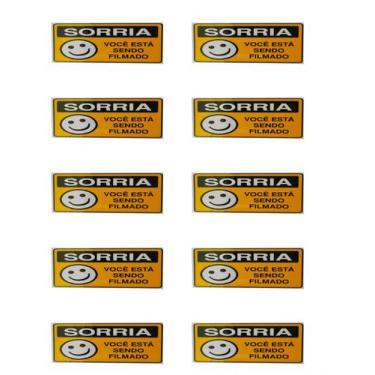 Imagem de 10 PlacaS Sinalização 15x20 Sorria VOCÊ Está Sendo Filmado - JA, Sorri