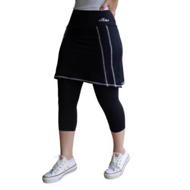 Imagem de Saia Capri Roupa Modesta Fitness Moda Evangélica Academia Poliamida Uv