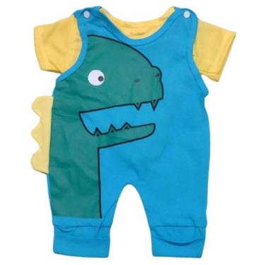 Imagem de Macacão divertido dinossauro bebê menino - Duda Shop, Azul