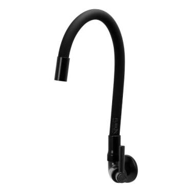 Imagem de Torneira Gourmet Flexível Cozinha Parede Preto Luxo - FURKIN