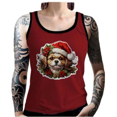 Imagem de Regata Camiseta Tshirt Natal Festa Cachorro Shitzu Neve HD - Enjoy Sho