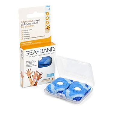 Imagem de Novo Pulseira Anti Enjoo Sea Band Infantil Criança (azul camuflado)
