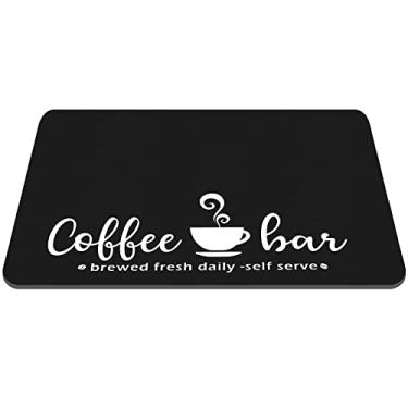 Imagem de Tapete de café 60,96 cm x 40,64 cm Tapete de café para bancada Jogos americanos de café Acessórios para cafeteira Tapete de bule de café Esconder Mancha Borracha Apoiado Tapete de Secagem de Louça Absorvente (Padrão Elegante)