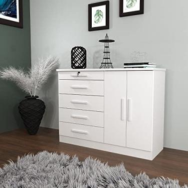 Imagem de Cômoda 5 Gavetas 2 Portas Istambul Tcil Móveis Neve