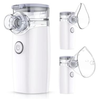 Imagem de Nebulizador portátil – Nebulizador para adultos e crianças, nebulizador de malha para problemas respiratórios, nebulizador portátil para viagens e uso diário em casa, branco