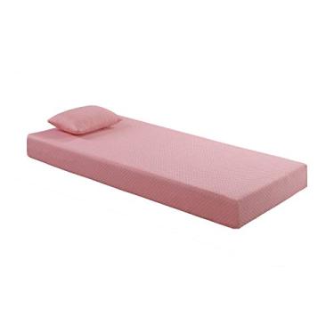 Imagem de Lexicon Cantus Conjunto de colchão de espuma viscoelástica com infusão de gel de 17 cm, solteiro, rosa