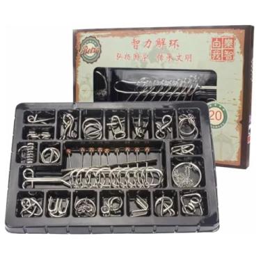 Imagem de Quebra-Cabeça Enigma Puzzle de Metal, Quebra Cabeça de ferro 3D Puzzle and Perplex Com 20 Peças