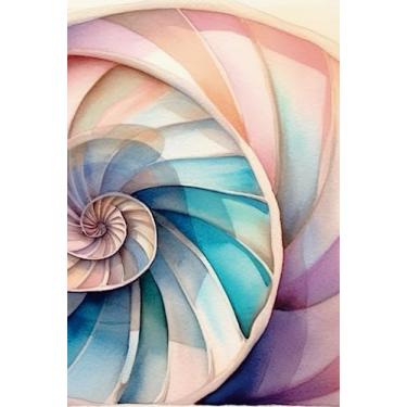 Imagem de Rainbow Turban Shell in abstraction style illustration | Hardcover Lined Journal (Diary, Notebook) | 120 Pages | 6x9 inches