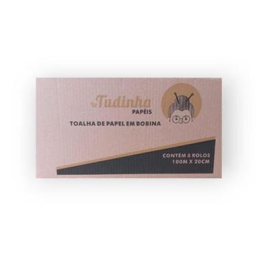 Imagem de Toalha de papel rolo bobina 100% celulose 8x100x20 - vo tudinha