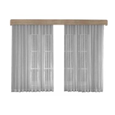 Imagem de Cortina De Trilho Gaze Linho 6m X 2,80m Voil Flame Decoração Clean - A