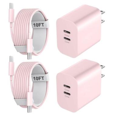 Imagem de Carregador USB-C Auorld 20W - Porta Dupla para iPhone 16 e 15 com Cabo