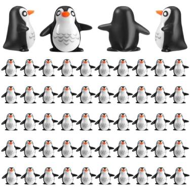Imagem de JellyArch 50 peças estatuetas de pinguim em miniatura de resina enfeite de bolo de pinguim mini brinquedos decorações de aniversário de animais para micro decoração de paisagem suprimentos de festa