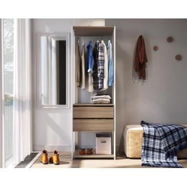 Imagem de Guarda Roupa Closet Grande 2 Gavetas 60cm  Branco/Montana - Prodecor