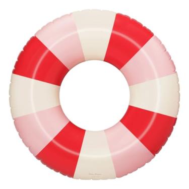 Imagem de Tubos de água de piscina Petites-Pommes para adultos - tubo interno durável, anel inflável de design listrado clássico impresso à mão, costura macia e confortável, boias embaláveis para viagens
