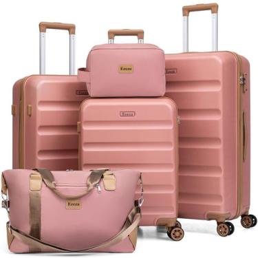 Imagem de Conjunto de bagagem Eeeza, estojo rígido em ABS de 5 peças com botão g
