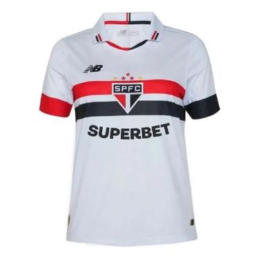 Imagem de Camisa São Paulo Feminina Jogo 1 2024 Torcedora New Balance, Branco, G
