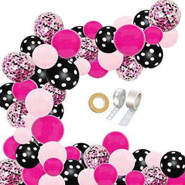 Imagem de Minnie Theme Mickey Mouse 93 peças balões confetes balões pacote para aniversário chá de bebê casamento casamento nupcial menina festa decoração kit de fornecimento - 30,48 cm 25,40 cm 12,7 cm