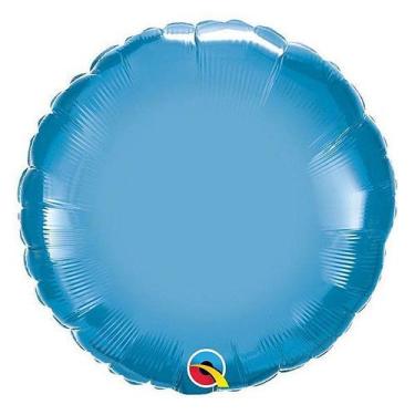 Imagem de Balão de Festa Microfoil 18" 45cm - Redondo Chrome Azul - 01 Unidade -