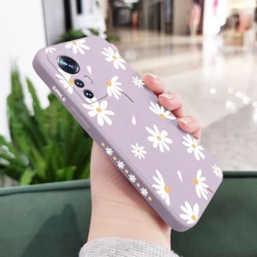 Imagem de Capa de celular com estampa de margaridas lisas para Xiaomi 15 14T 14 13 13T 12 11 Ultra 12T 10T 11T Pro Lite Poco X7 F5 F4 X4 M4 Pro 5G GT, roxa clara, para Mi 15 Pro