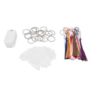 Imagem de Pssopp 20 Defina o Conjunto de Espaços Em Branco do Chaveiro de Sublimação, Tag de Pet Tag de Transferência de Calor de Dupla Face Anéis de Chave Coloridos para Fabricação de Artesanato