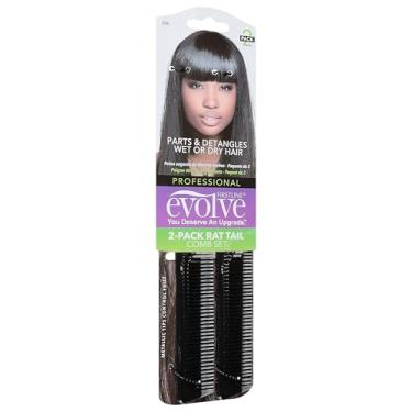 Imagem de Evolve Pentes de cauda de rato com pontas metálicas - Pacote com 2 pretos