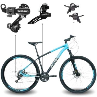Imagem de Bicicleta Aro 29 KSW XLT 100 21 Marchas SH TZ31 Quadro Alumínio Freio Hidráulico MTB (Azul Pant, 21)