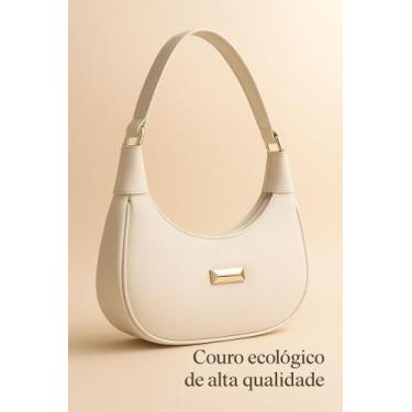 Imagem de Bolsa Feminina De Ombro Meia Lua Preto, Branca Ou Bege - Zion Shoes, B