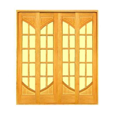 Imagem de Porta de Correr Putiri Vidrinho Reta - Madeira Maciça - Angelim