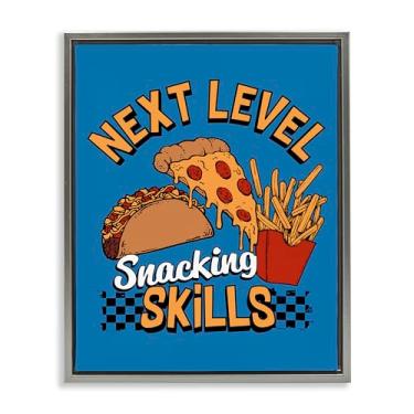 Imagem de Stupell Industries Next Level Snacking Skills Gray Framed Floater Canvas Wall Art Design por Jedco Brands, Inc., 21 x 17
