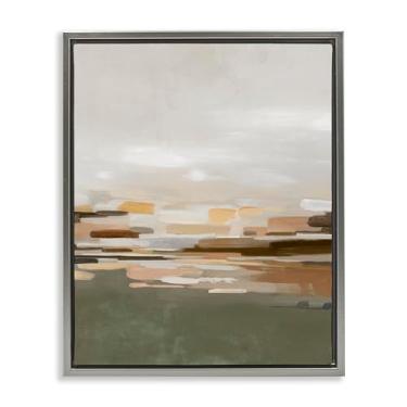 Imagem de Stupell Industries Incomum com abstração verde cinza moldura flutuante, arte de parede design de Emma Peal, 78 x 63 cm