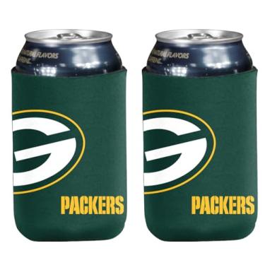 Imagem de Kolder Suporte Para Latas E Garrafas De Futebol, Isolador, Refrigerador De Bebidas Huggie (Pacote Com 2 Latas Dobráveis Green Bay (Packers))