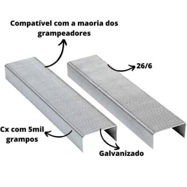 Imagem de Grampo Aço Galvanizado 26/6 C/5000 Unidades Para Grampeador - BRW, cai