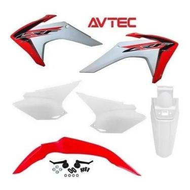 Imagem de Kit Plástico CRF230F AVTEC Honda, Vermelho-Branco