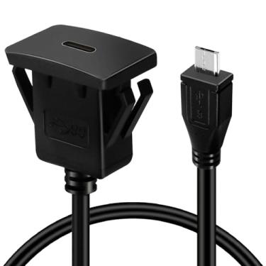Imagem de BATIGE Cabo de extensão quadrado micro USB 3.0 macho para USB 3.0 fêmea para carro, caminhão, barco, motocicleta, painel de 3 pés