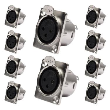 Imagem de Conector Painel Xlr Fêmea 3 Polos Storm 10 Unidades