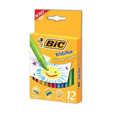 Imagem de Giz de cera Evolution c/ 12 cores Bic
