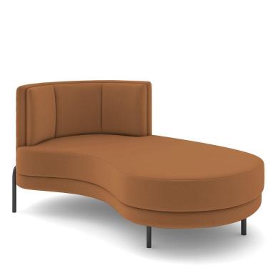 Imagem de Sofá Chaise Longue Sala de Estar Living Lucca Direito D02 Veludo Terracota C-262 - Lyam Decor