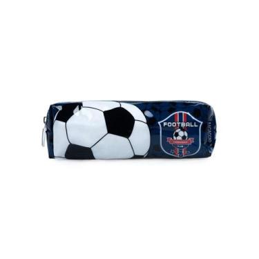 Imagem de Estojo Escolar Masculino Futebol Azul Escuro - Bagaggio, U
