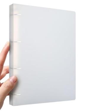 Imagem de Pasta de documentos PP perfurada A4 4 furos clipe tipo D clipe azul transparente pasta pasta a4 suporte de documentos (branco)