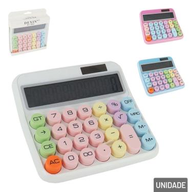 Imagem de Calculadora de Mesa 12 Dígitos Solar Colors - Tudo em Caixa