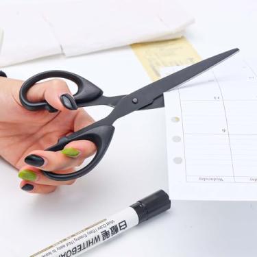 Imagem de Tesouras pretas pequenas para todos os fins, lindas tesouras de papel de 18 cm, tesoura de artesanato profissional para escritório, escola, acessórios de casa