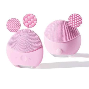 Imagem de Esponja Mini Elétrica Massageadora Para Limpeza Facial Rosa