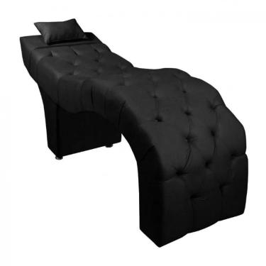 Imagem de Maca Estofada Para Clínica De Estética Facial Com Capitonê Andressa Veludo Preto Speciale Home Preto