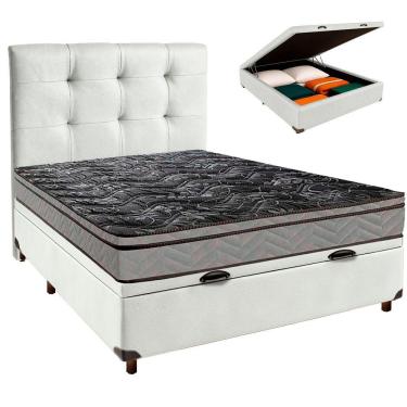 Imagem de Kit Cama Box Bau + Cabeceira + Colchão Casal D28 - Conforto - Paropas