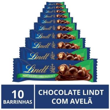 Imagem de Chocolate Lindt Barra, Ao Leite Avelã, 10 Barrinhas de 35g